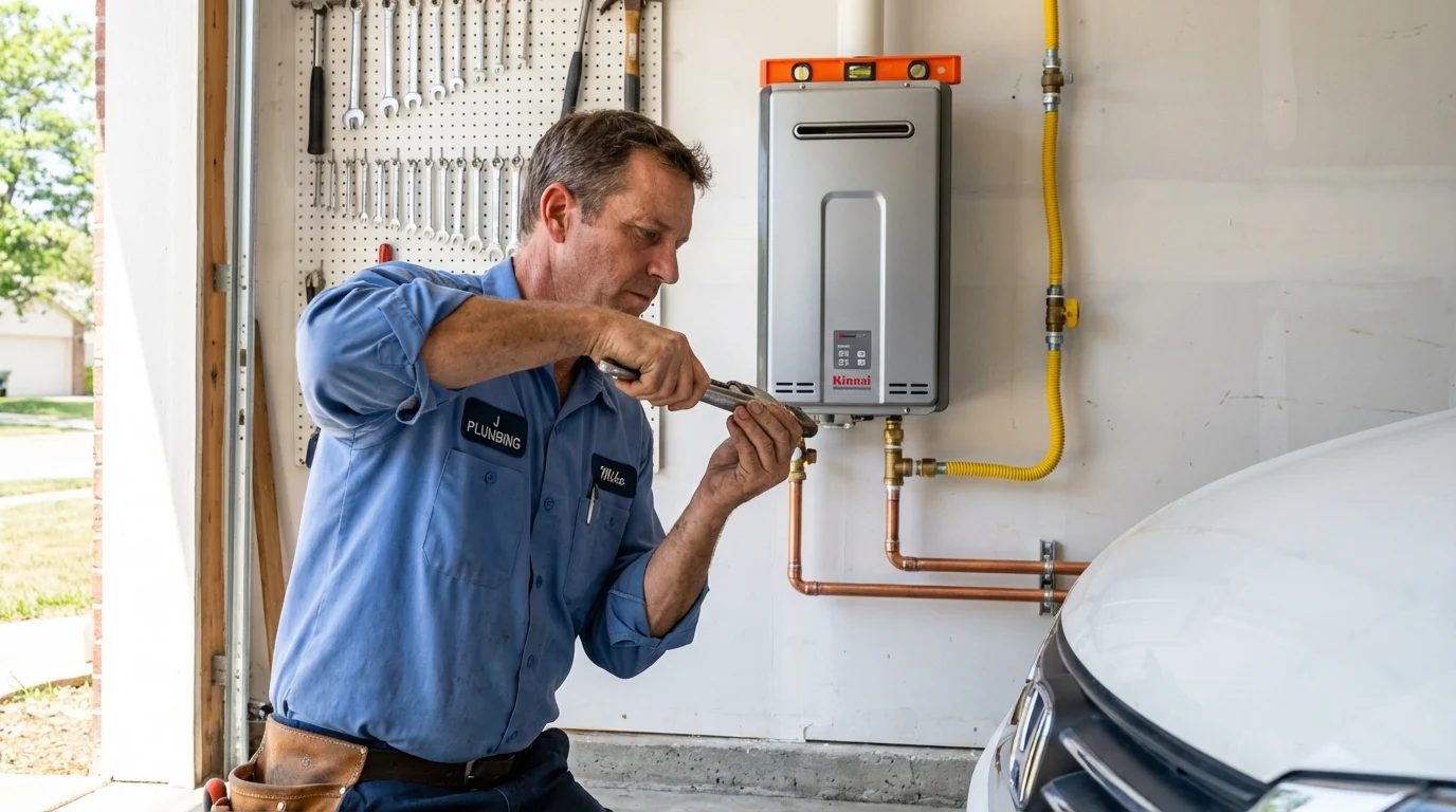Tankless water heater installation by a Johns Plumbing LLC plumber in Fleetwood